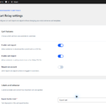 Cart Relay settings for cart import, export, access, labels, and placement